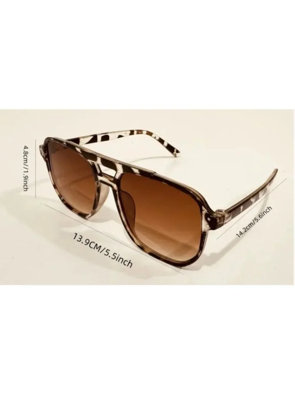 Brown Tortoiseshell Aviator Sunglasses With Brown Gradient Lenses